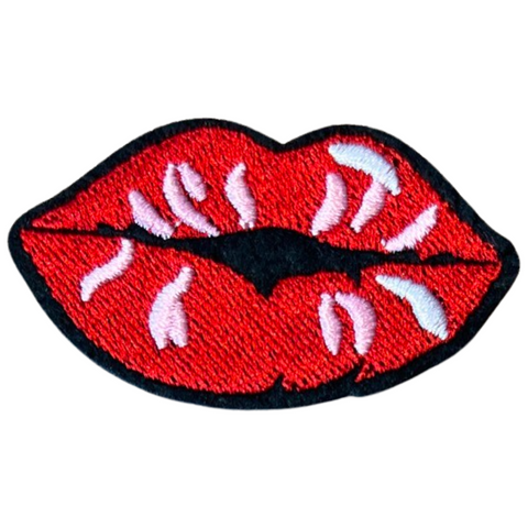 Mond Kus Strijk Embleem Patch