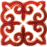 Tribal Paillette Rood Sequins Cosplay Strijk Embleem Patch
