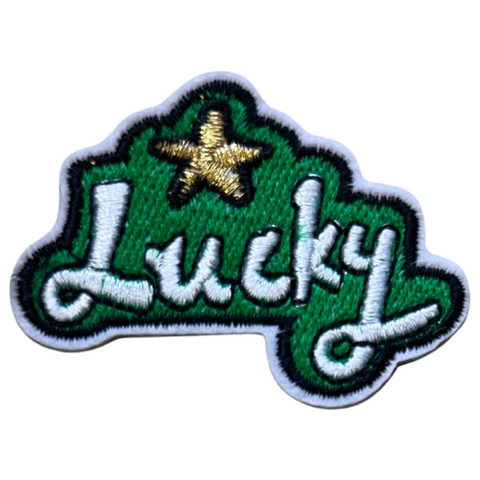 Lucky tekst Opnaai Embleem Patch Sticker