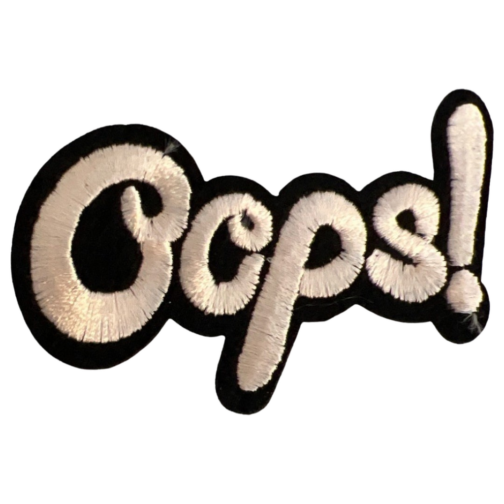 Oops Comic Style Comicbook Tekst Strijk Embleem Patch Beige
