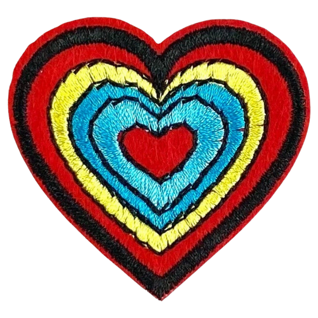 Hartje Flower Power Strijk Embleem Patch