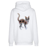 Poes Paillette XXL Strijk Applicatie Patch op een witte hoodie