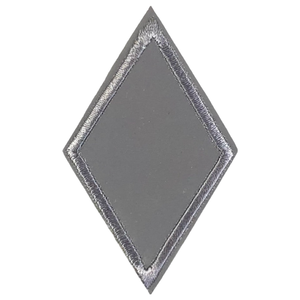 Reflecterende Ruitvormige Grijs Strijk Embleem Patch