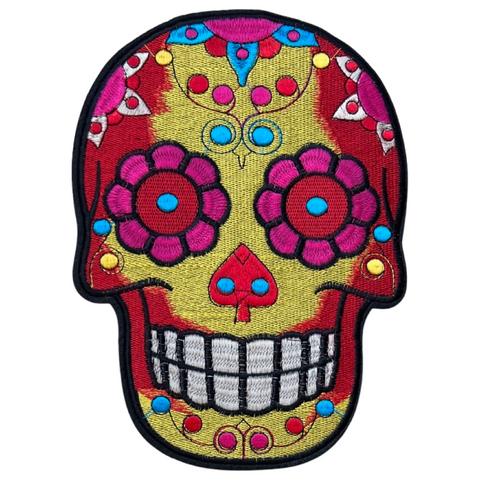 Sugar Skull Schedel XL Strijk Embleem Patch