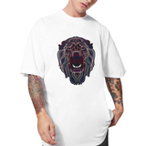 Leeuw Strijk Embleem Patch XXL op een wit t-shirt