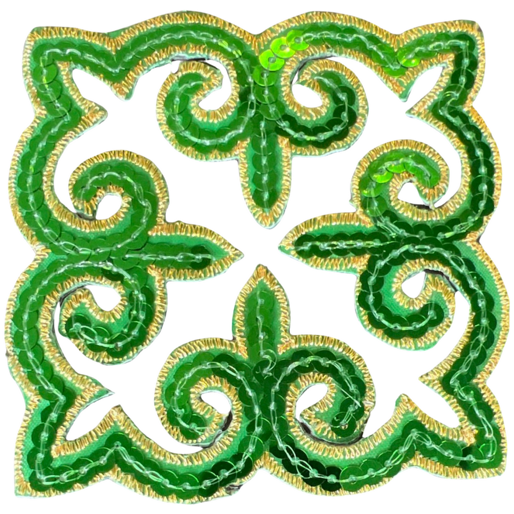 Tribal Paillette Groen Sequins Cosplay Strijk Embleem Patch