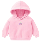 Aardbei Aardbeien Strijk Patch Roze op een kleine roze hoodie