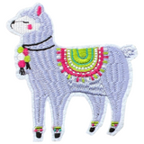 Lama Alpaca Strijk Embleem Patch Lila