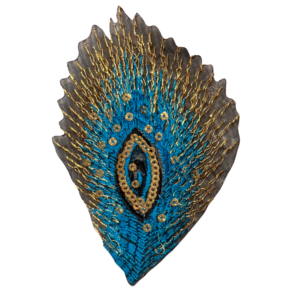 Pauw Pauwen Veer Strijk Embleem Patch Blauw