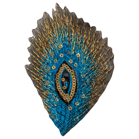 Pauw Pauwen Veer Strijk Embleem Patch Blauw