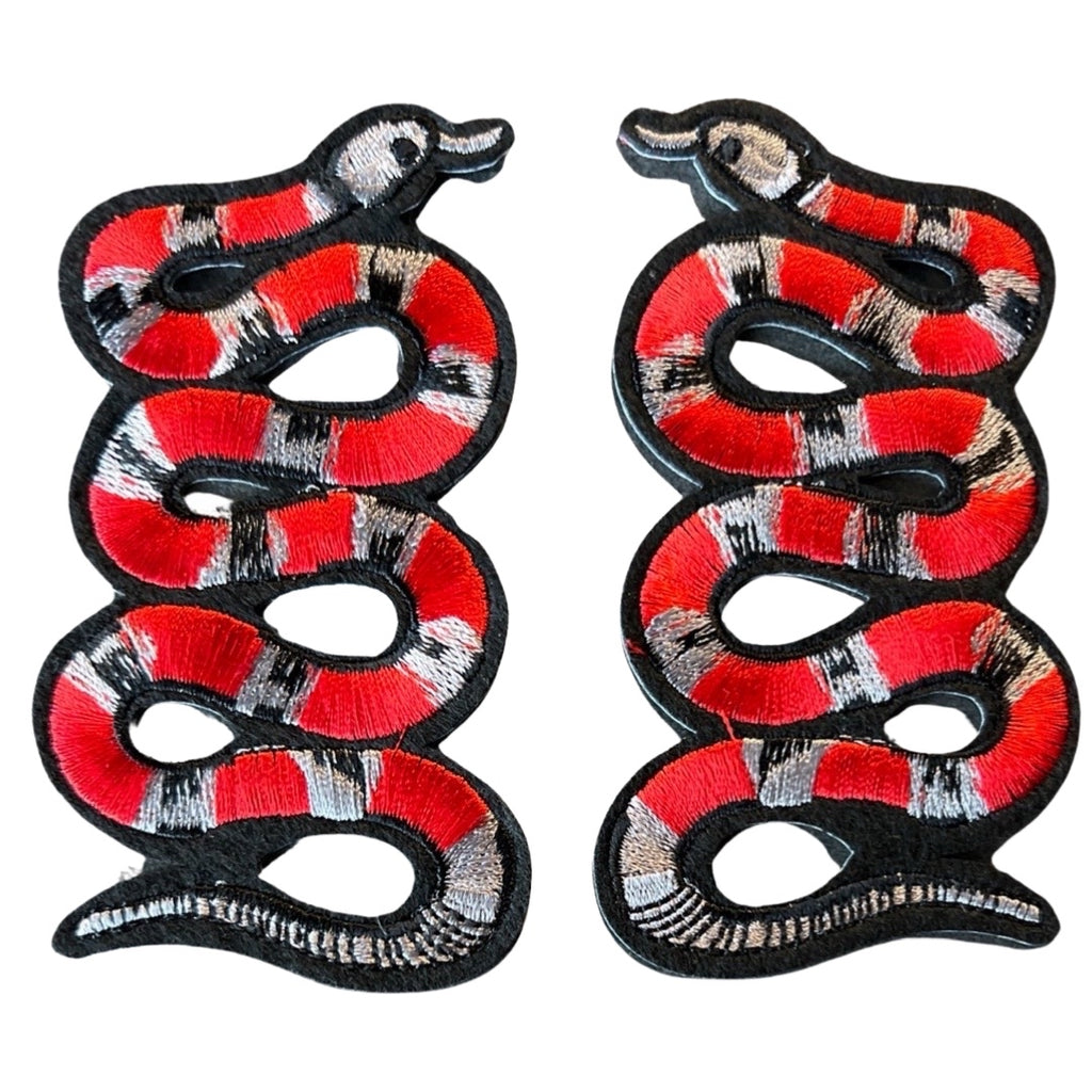 Slang Koraalslang Serpent Strijk Embleem Patch Set L+R
