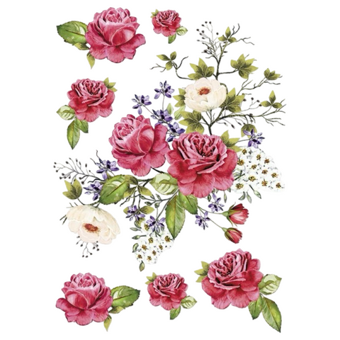Rozen Boeket Full Color Strijk Applicatie