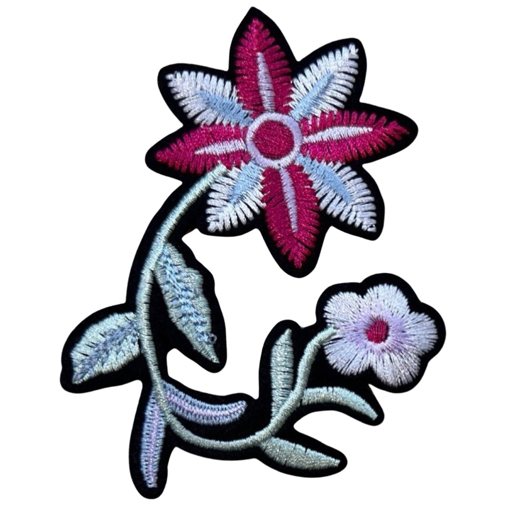 Bloem Op Tak Strijk Embleem Patch