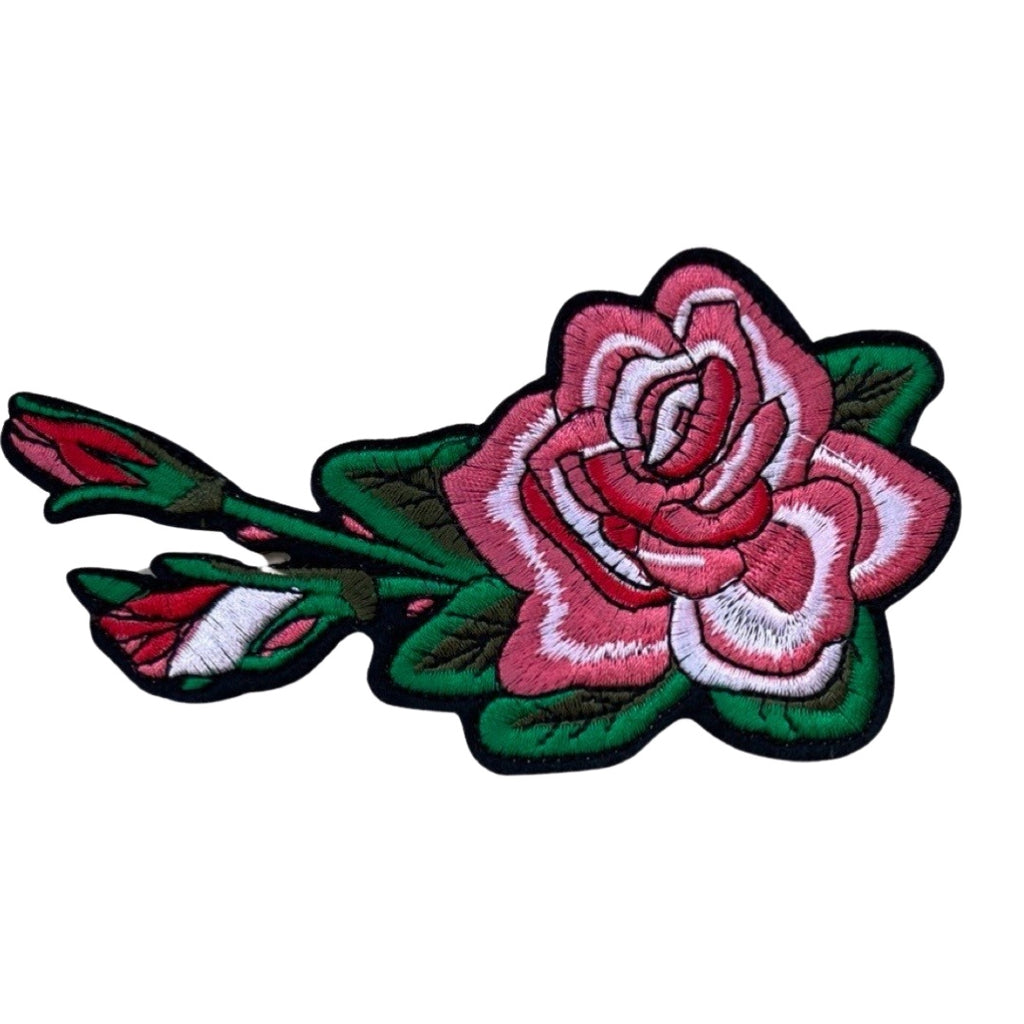 Roos Bloem Knop Strijk Embleem Patch