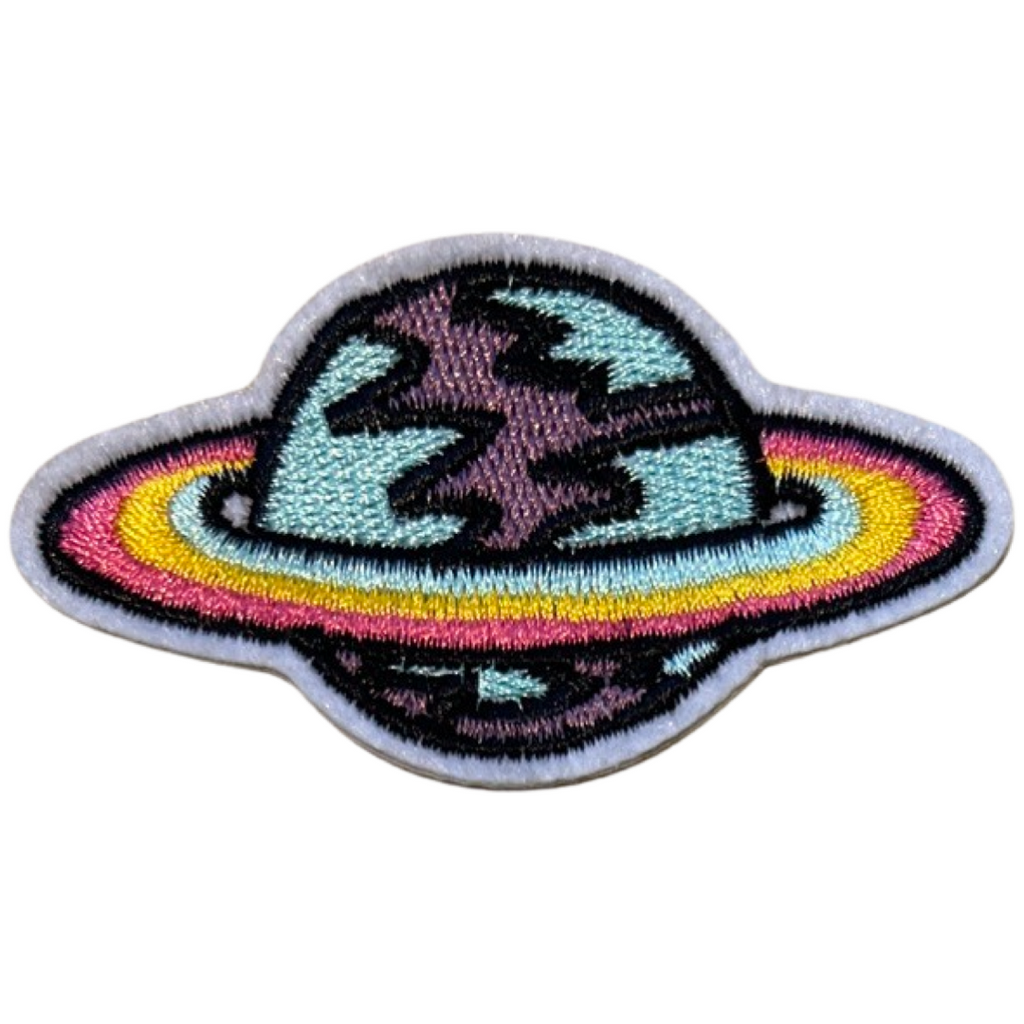 Planeet Met Planeetringen Strijk Embleem Patch