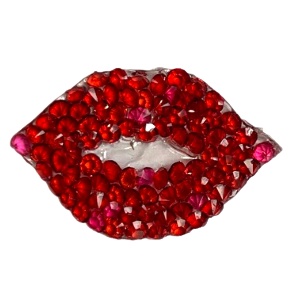 Mond Rode Lippen Strass Strijk Embleem Patch