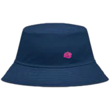 Roos Emaille Pin Rose Lila Rose op een blauwe bucket head