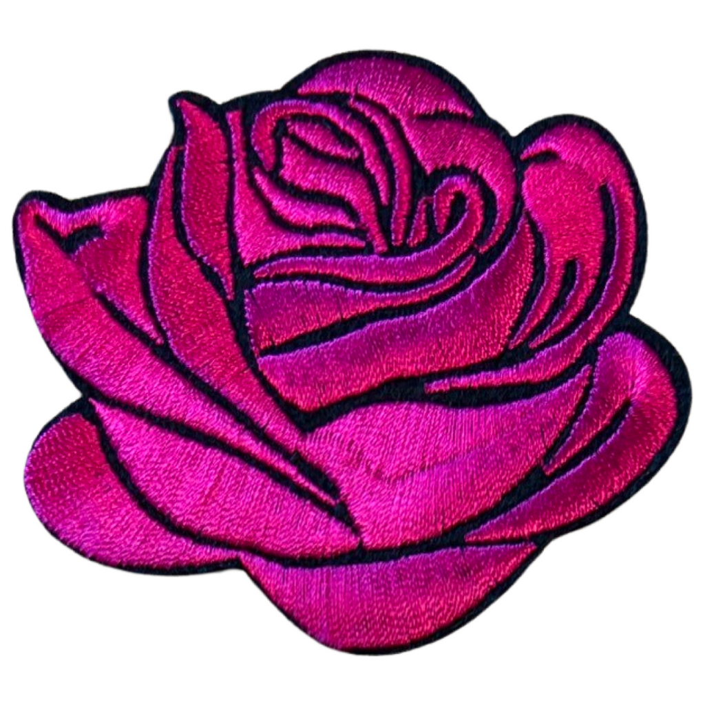 Roos Strijk Embleem Patch Fuchsia