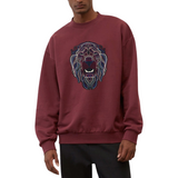 Leeuw Strijk Embleem Patch XXL op een bordeaux rode sweater