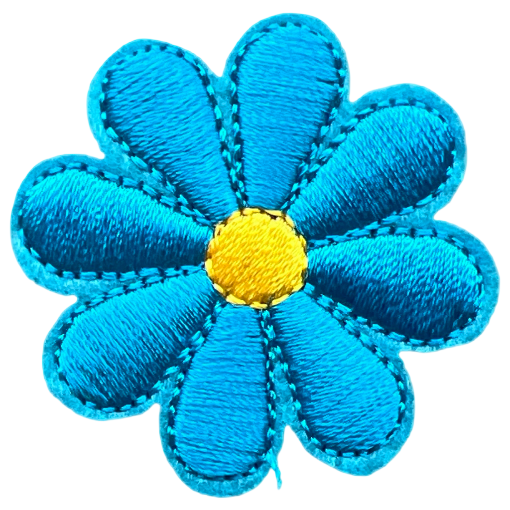 Madelief Bloemetje Strijk Embleem Patch Fel Blauw