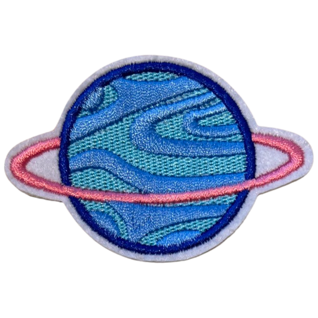 Planeet Met Planeetring Strijk Embleem Patch