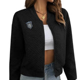 Embleem Stras Strijk Embleem Patch op een zwart jasje