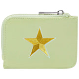 Ster Goud Strijk Embleem Patch op een groene portemonnee