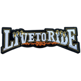 Live To Ride Tekst Biker Strijk Embleem Patch Wit