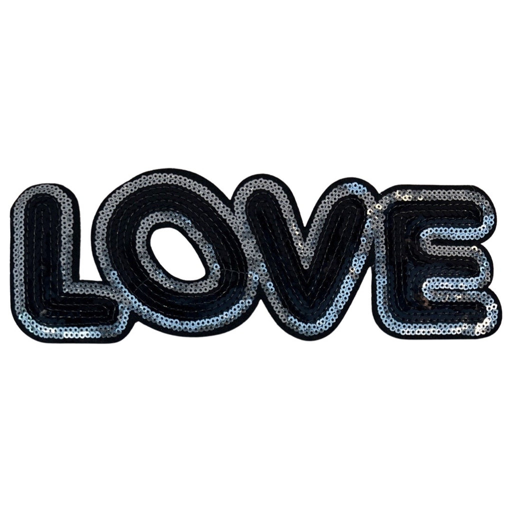 Love Paillette Tekst Strijk Embleem Patch