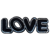 Love Paillette Tekst Strijk Embleem Patch