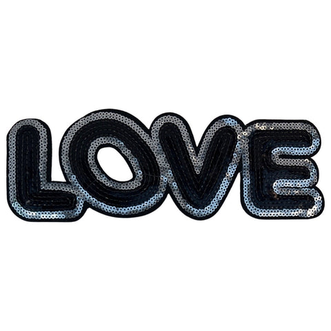 Love Paillette Tekst Strijk Embleem Patch