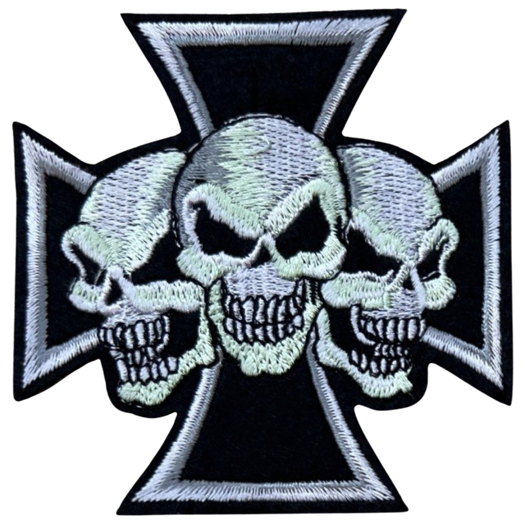 Skull Schedel Kruis Strijk Embleem Patch