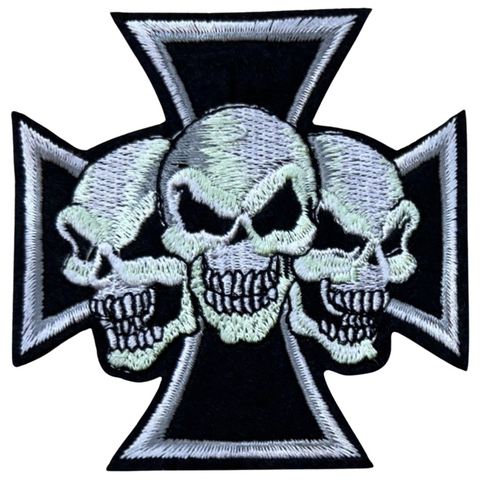 Skull Schedel Kruis Strijk Embleem Patch