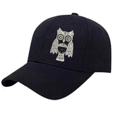 Uil Strass Strijk Patch Embleem op een zwarte cap