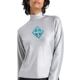 Tribal Paillette Lichtblauw Sequins Cosplay Strijk Embleem Patch op een zilverkleurige longsleeve