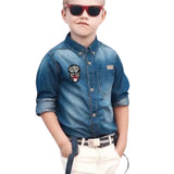 Mandril Aap Masker Strijk Embleem Patch op en kleine spijkerblouse