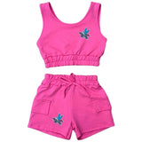 Twee maal de Eenhoorn Vleugels Strijk Embleem Patch op zowel een topje als broekje