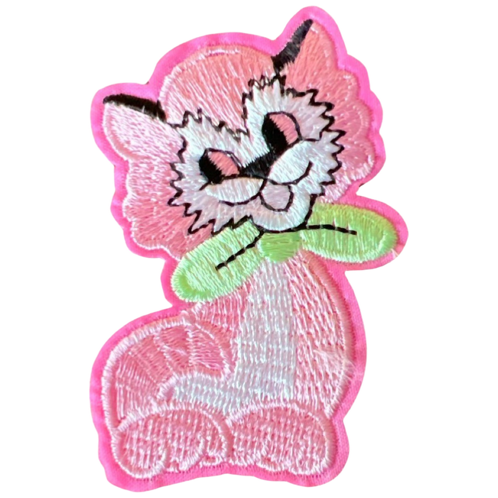 Poes Kat Poesje Strijk Embleem Patch Roze