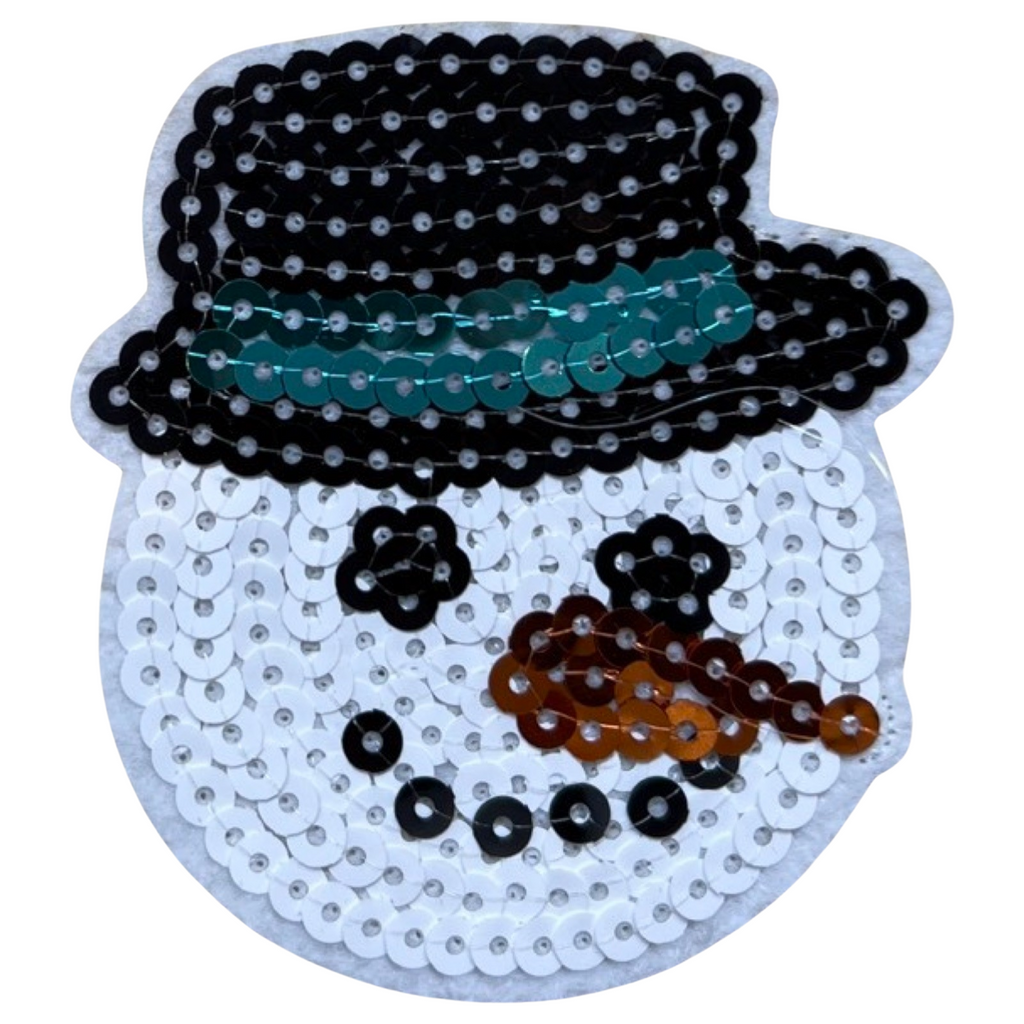 Sneeuwpop Paillette Strijk Embleem Patch