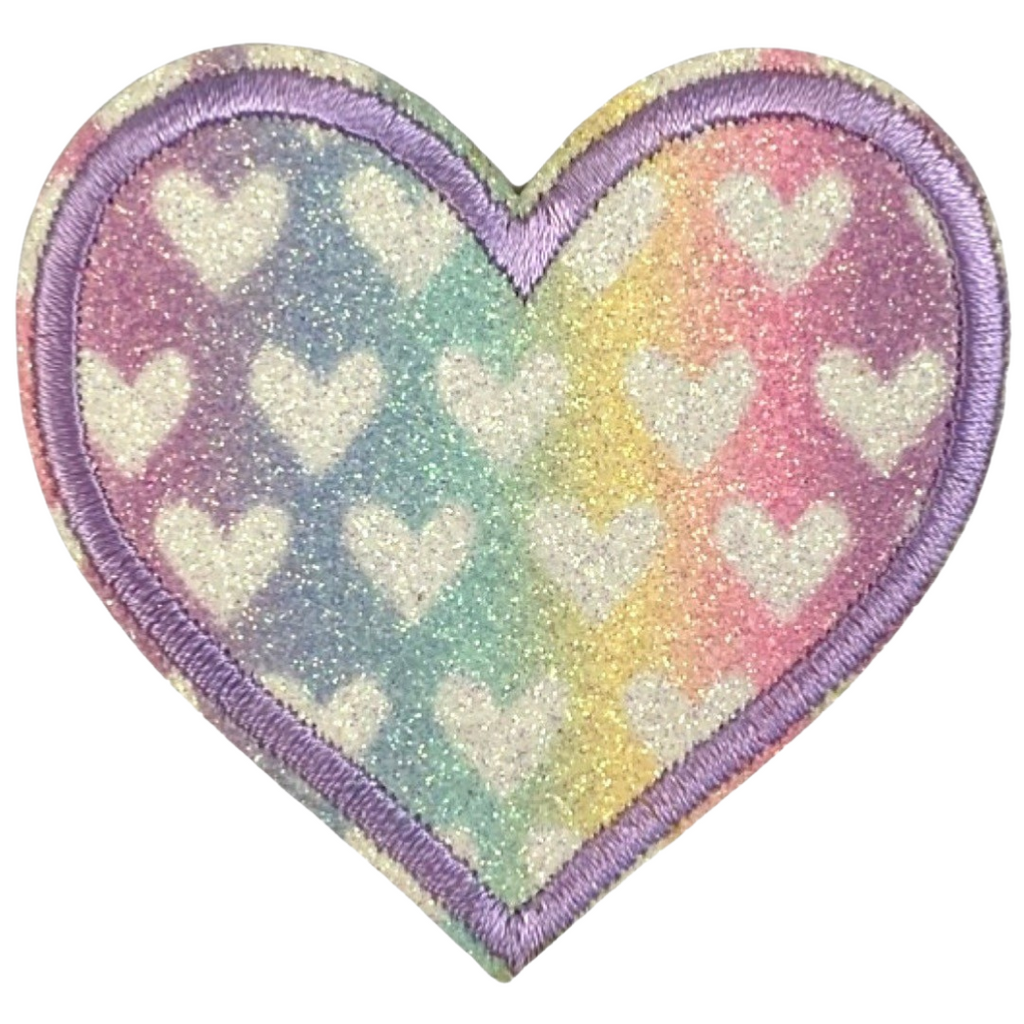 Hartje Glitter Strijk Embleem Patch
