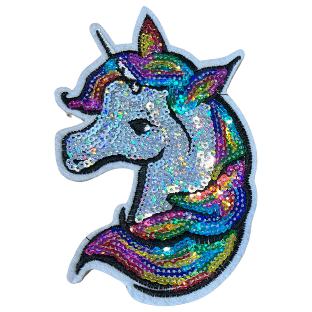 Eenhoorn Paillette Strijk Patch Embleem