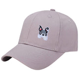 Schnauzer Hondje Strijk Embleem Patch op een grijze cap