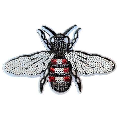 Bij Bijen Paillette Strijk Embleem Patch