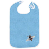 Bij Bijen Paillette Strijk Embleem Patch op een blauwe slabber