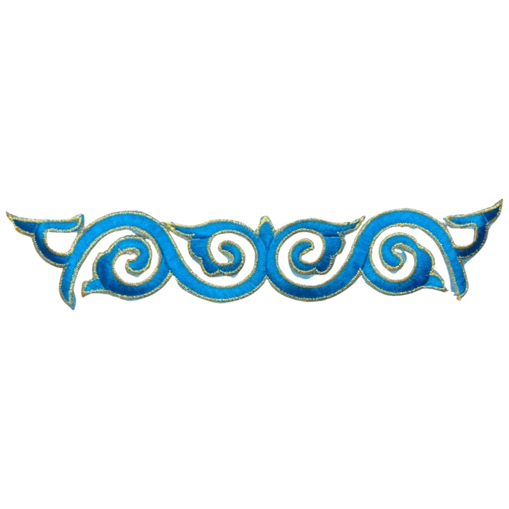 Venetiaans Kant Cosplay Sequins Strijk Applicatie Patch Licht Blauw