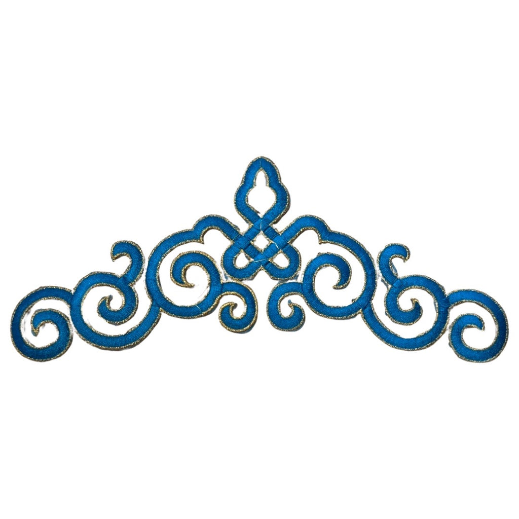 Cosplay Sequins Venetiaans Kant Strijk Applicatie Patch Licht Blauw