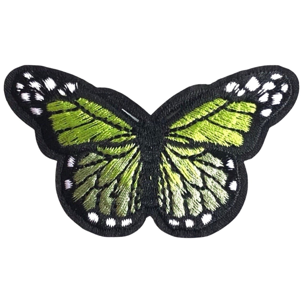 Vlinder Strijk Patch Lichtgroen Zwart