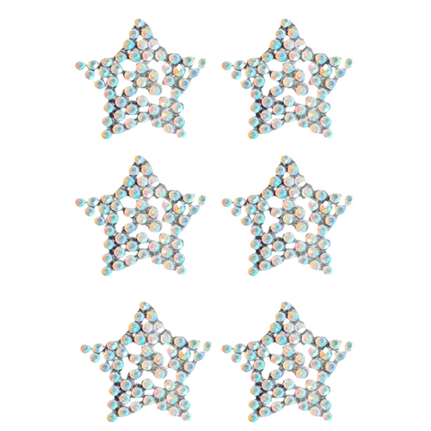 Strass Ster Strijk Applicatie 6 stuks