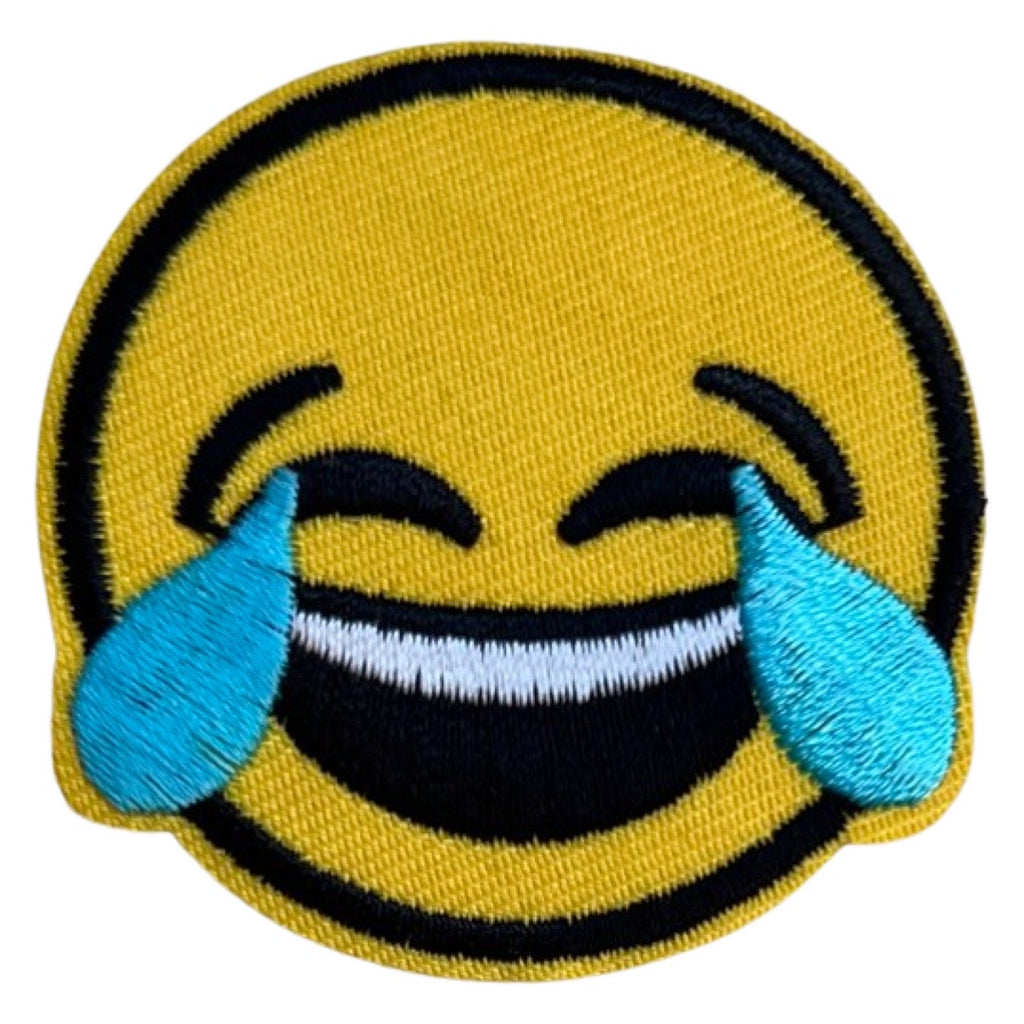 Emoji Smiley Strijk embleem Patch Tranen Lachen