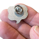 Achterzijde van de Piraat Schedel Tekstwolk Emaille Pin